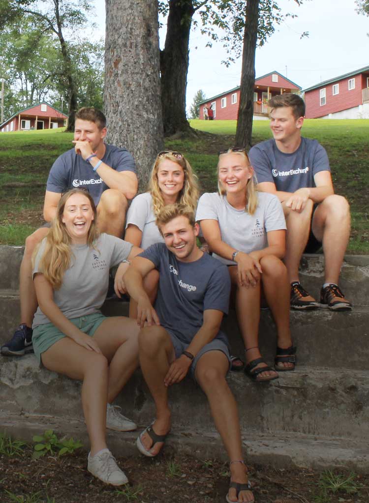 Camp counselors hanging out together